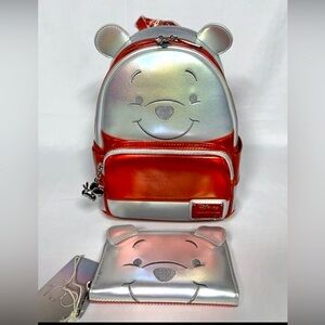 NWT Loungefly Disney Winnie Pooh 100th LE Backpack & Wallet Set